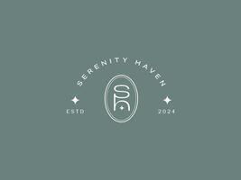 nettoyer et minimal logo modèle avec initiale et mot-symbole pour sérénité havre spa, cosmétique, et beauté affaires vecteur