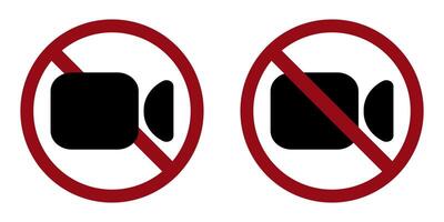 vidéo interdire interdire icône. ne pas permis tournage. vecteur