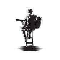 homme en jouant guitare dans chaise illustration vecteur