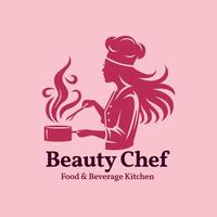 moderne femmes cuisine chef logo idéal pour nourriture entreprises vecteur