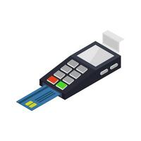 pos terminal isométrique sur un fond vecteur