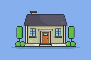 maison illustré dans dessin animé style vecteur