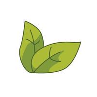 vecteur vert feuilles icône dans dessin animé style isolé sur blanc Contexte