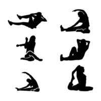 collection yoga silhouette vecteur