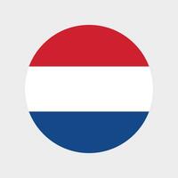 Pays-Bas nationale drapeau vecteur illustration. Pays-Bas rond drapeau.
