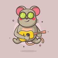 cool Souris animal personnage mascotte en jouant guitare isolé dessin animé vecteur