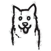 vaporisateur peint graffiti chien icône pulvérisé isolé avec une blanc Contexte. vecteur