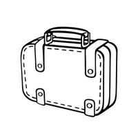vecteur valise, sac ou sac à dos pour Voyage. divers les types de main bagage, les valises et Sacs sont main tiré dans une linéaire style. vecteur illustration