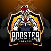 création de logo mascotte coq combattant esport vecteur