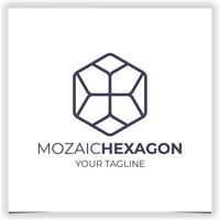 vecteur abstrait mozaic hexagone logo conception modèle