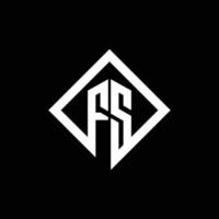 monogramme du logo fs avec modèle de conception de style rotation carrée vecteur
