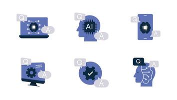 propulsé par l'IA connaissance échange. interagir avec ai systèmes pour question répondre et information récupération. q et une avec ai, ai question je réponds, ai information récupération, connaissance échange. vecteur