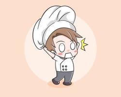 personnage de dessin animé mignon chef garçon vecteur