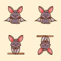 illustration de dessin animé mignon chauve-souris vecteur