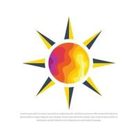 soleil logo icône illustration vectorielle géométrique abstrait triangle graphique été soleil triangle fond motif étiquette conception modèle soleil logo icône vecteur