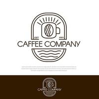 logo de café vintage unique avec dessin au trait. peut être utilisé pour les bars, clubs, restaurants, cafés vecteur