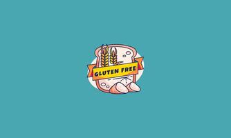gluten gratuit étiquette vecteur plat conception