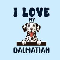 je l'amour mon dalmatien chien T-shirt conception vecteur