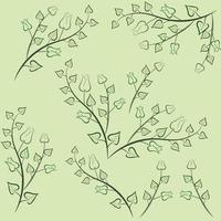 illustration vectorielle de feuilles et de tulipes vecteur