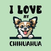 je l'amour mon chihuahua chien T-shirt conception vecteur