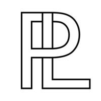 logo signe PL lp icône double des lettres logotype p l vecteur