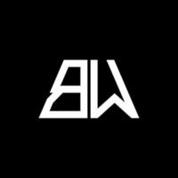 bw logo abstrait monogramme isolé sur fond noir vecteur