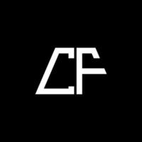 cf logo abstrait monogramme isolé sur fond noir vecteur