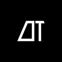 Dt logo monogramme abstrait isolé sur fond noir vecteur
