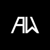 aw logo abstrait monogramme isolé sur fond noir vecteur