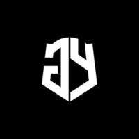 Ruban de logo de lettre monogramme gy avec style de bouclier isolé sur fond noir vecteur