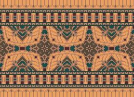 traverser point modèle avec floral conceptions. traditionnel traverser point travaux d'aiguille. géométrique ethnique modèle, broderie, textile ornementation, tissu, main cousu modèle, culturel piqûre pixel art. vecteur