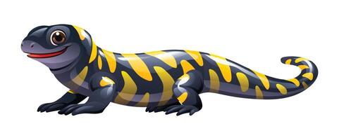mignonne salamandre dessin animé illustration. vecteur reptile isolé sur blanc Contexte