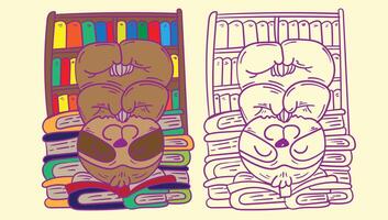 singe griffonnage mignonne animal illustration pour livre coloration page vecteur