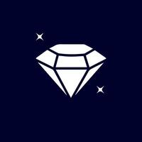 diamant dans une plat style. abstrait noir diamant icône. vecteur icône logo gratuit