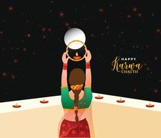 illustration de salutations pour Indien hindou Festival content Karwa chauth vecteur