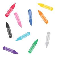 coloré crayons de couleur épars vecteur