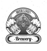 isolé rétro ancien Bière logo, vecteur illustration Bière verre, emblème Brasserie conception.