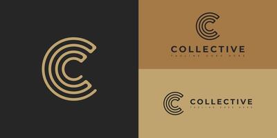 abstrait initiale cercle ligne lettre c ou cc logo dans or Couleur isolé sur plusieurs Contexte couleurs. le logo est adapté pour entreprise Capitale fonds affaires logo icône conception inspiration modèles. vecteur