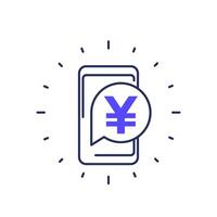 mobile Paiement icône avec yuan vecteur