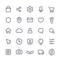 ligne Icônes pour applications et la toile, de base ensemble vecteur