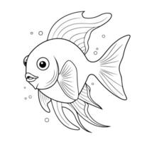 élégant poisson ange contour icône dans vecteur format, idéal pour sur le thème aquatique conceptions.
