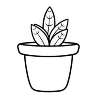 minimaliste vecteur contour de une plante pot icône pour polyvalent utiliser.