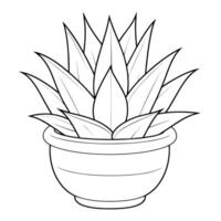 minimaliste vecteur contour de un agave icône pour polyvalent utiliser.