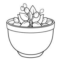 minimaliste vecteur contour de une plante pot icône pour polyvalent utiliser.