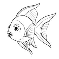 élégant poisson ange contour icône dans vecteur format, idéal pour sur le thème aquatique conceptions.