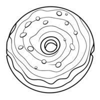 nettoyer vecteur contour de une Donut icône pour polyvalent applications.