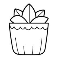 minimaliste vecteur contour de une plante pot icône pour polyvalent utiliser.