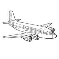 lisse vecteur avion icône dans minimaliste contour conception.