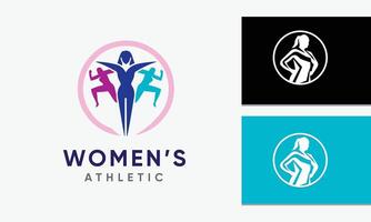 ai généré femme athlétique logo vecteur icône conception