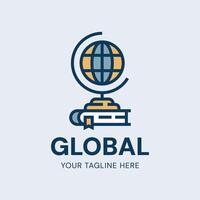 globe et livre logo modèle vecteur